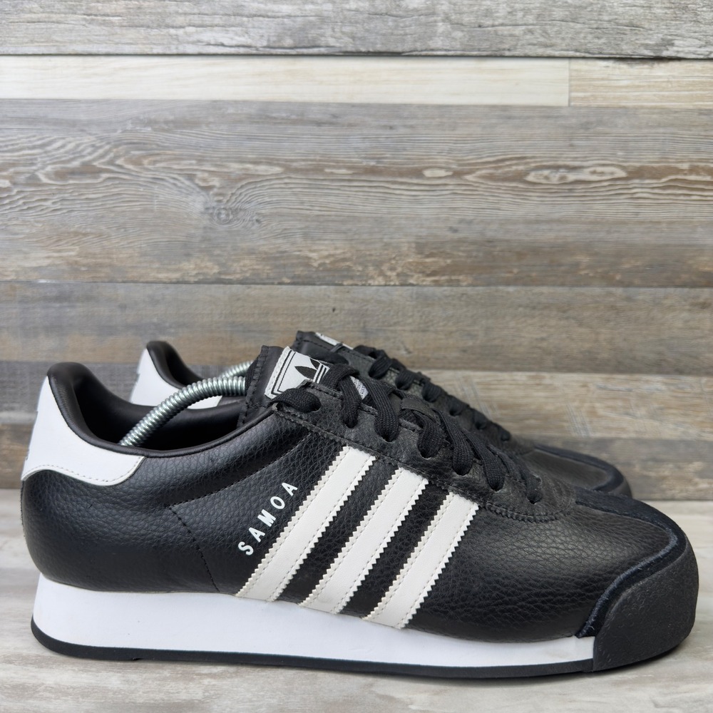 Adidas Samoa Mens Size 10.5 Sneakers Classic Retro Trainers Black White 019351